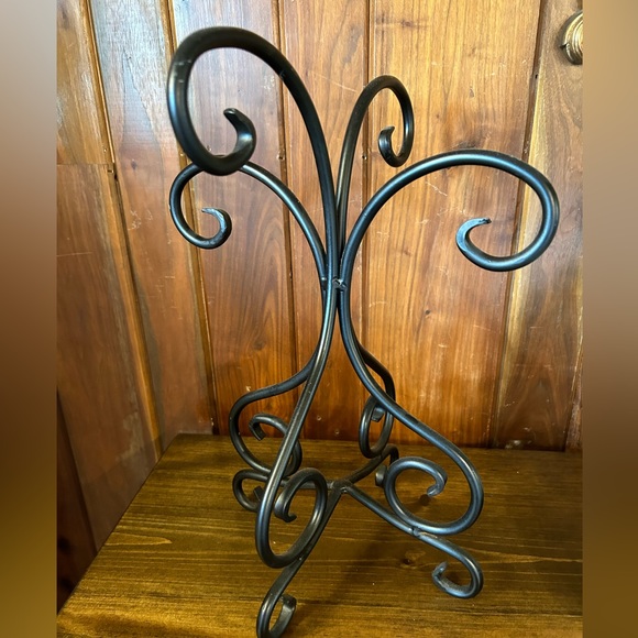 Vintage Kitchen Henn Wrought Iron Mug Rack Farmhouse
